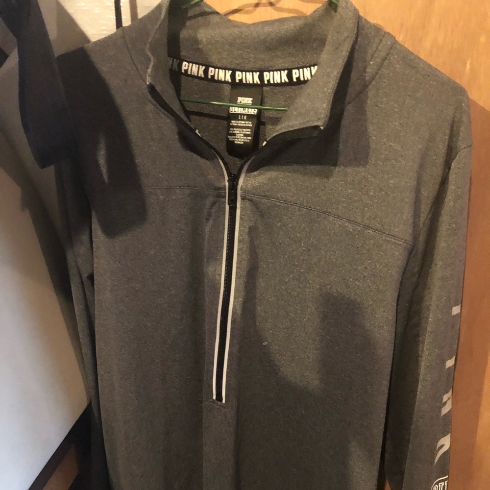 Pink Grey Half Zip